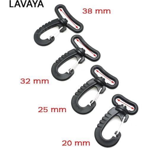 5pcs Plastic Swivel Snap 20mm 25mm 32mm 38mm Black Hook for Outdoor Sports Backpack Strap Keychain Buckle Bag Accessories