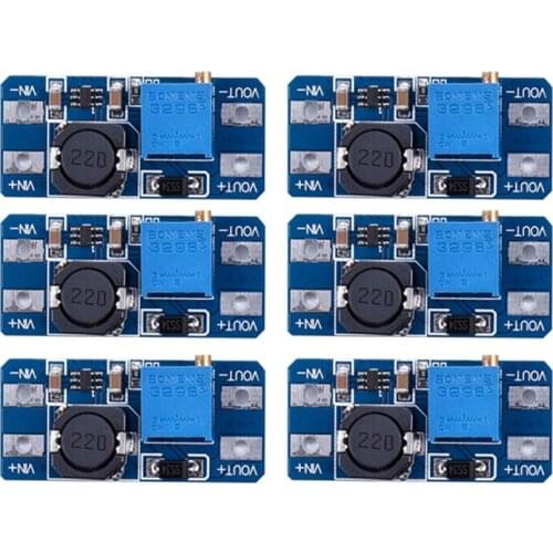 6pcs MT3608 DC 2A Step Up Power Booster Module 2v-24v Boost Converter for Arduino