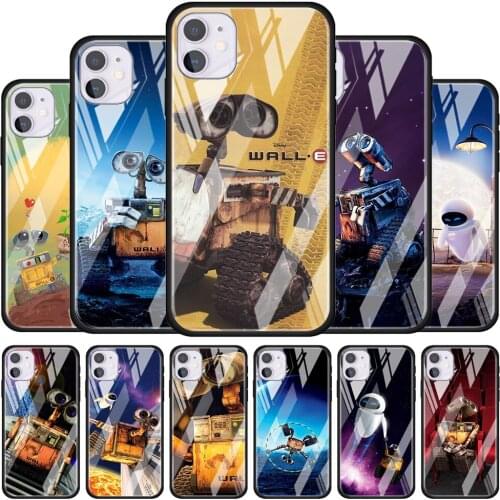 Disney Movie WALL·E for Apple iPhone 12 Pro Max Mini 11 Pro XS Max X XR 6S 6 7 8 Plus Luxury Tempered Glass Phone Case