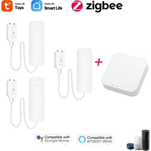 Tuya Zigbee WiFi Water Leak Sensor, Water Leak Detector, Smartlife APP Notification Alerts,Water Flood Leak Alarm Home Security