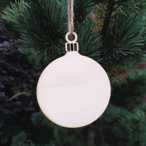 DIY 10Pcs/set Wooden Round Christmas Bauble Birch Blank Decorations Gift Tag Craft Shapes