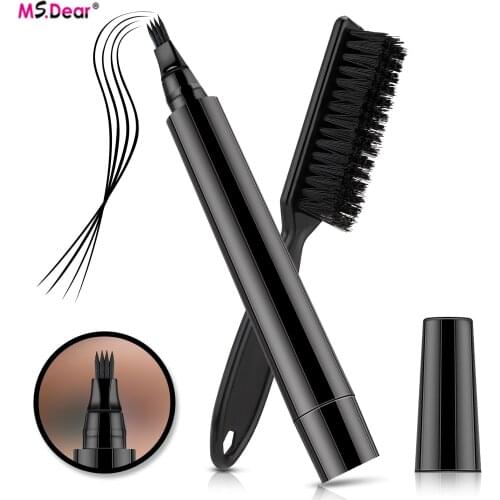 Beard Pen Beard Filler Pencil And Brush Beard Enhancer Waterproof Moustache Coloring Shaping Tools Hair Pencil