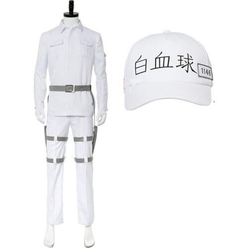 Cells At Work Hataraku Saibou Cosplay Costume Leukocyte U-1146 Anime Cosplay Men Costume Women Uniform White Blood Cell