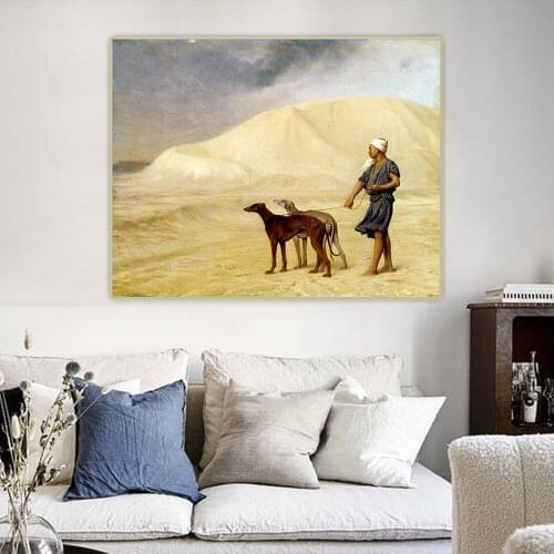 On the Desert by Jean Leon Gerome Canvas Art Oil Decorative Painting Aesthetic Picture Wall Decor Home Living Room Decoration