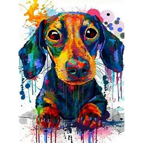 5D Diy Diamond Painting Cross Stitch Kit Diamond Inlaid Oil Painting Dog Decorative Painting Living Room Bedroom Gift