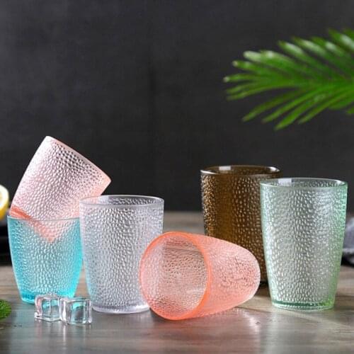 Unbreakable Premium Acrylic Colorful Diamond Drinking Glasses Bar KTV Drink Juice Cup Hotel Restaurant Drink Cup Wine Glasses