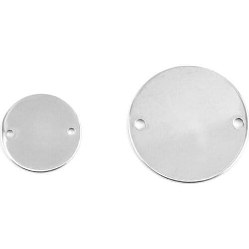 Stainless Steel DIY 20/30mm 2 Inside Hole Stamping Round Blank Dog Tags Pendants For Jewelry Making Wholesale 50pcs