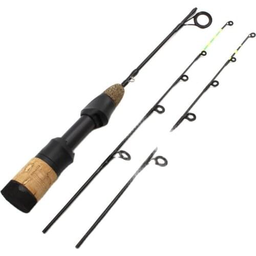 NEW 58cm Winter Ice Fishing Rods 2 tips Spinning Rod Carbon Fiber Ice pole Ultra-light Carp Fishing Free shipping