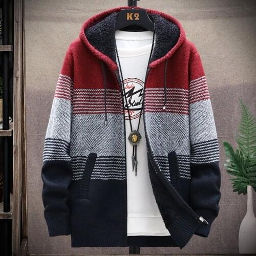 Autumn new velvet thick hooded sweater jacket plus size men Long Sleeve fleece warm windproof cotton Outerwear Hoodies Coat