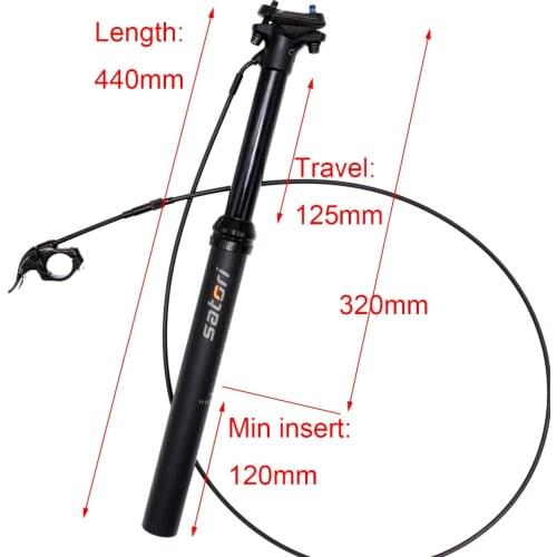 Satori Height Adjustable Seatpost Dropper 150mm Travel 30.9/31.6mm*460mm Internal Cable Wire Remote Control Bicycle Air Seat