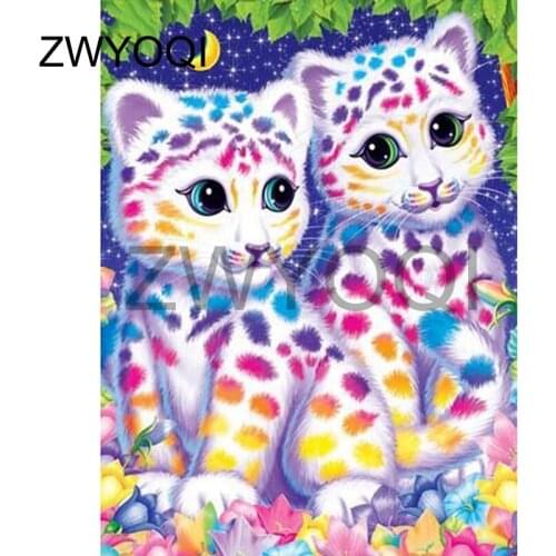 Full Square Diamond mosaic leopard tiger 5DDIY Diamond embroidery leopard tiger Full Round Diamond painting Cross stitch leopard