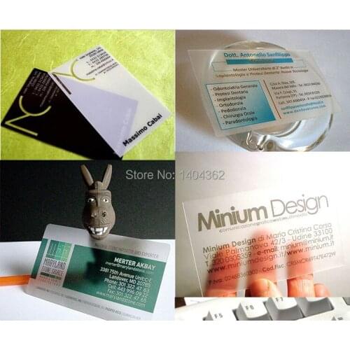 Custom/customized business card printing one face printing-clear plastic transparent PVC name visit card matte faces