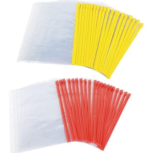 Size A5 Card Slider Zip Closure Folders PVC Folders Envelopes, 20 Pieces Transparent Yellow