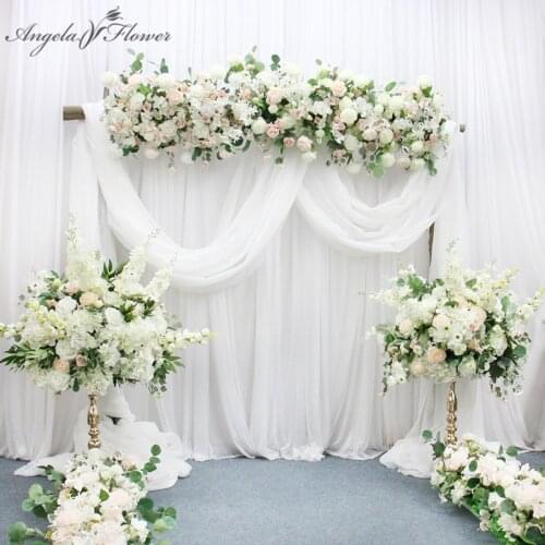 Luxury Customized Wedding Flower Row Flower Ball Guide Set Artificial Table Centerpieces Decor For Wedding Backdrop Party Window