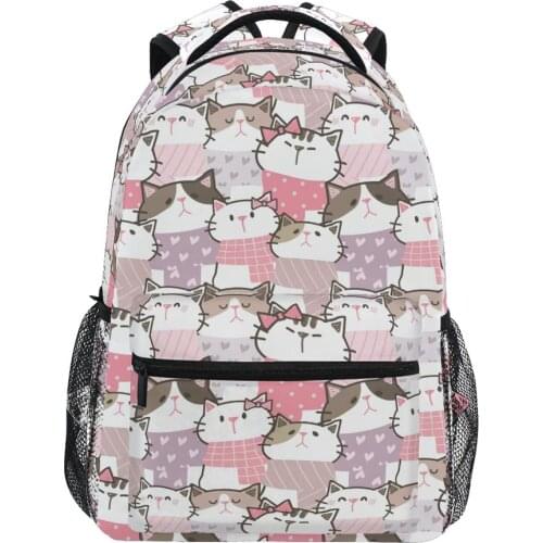 New Women Backpack Student Schoolbag Waterproof Large Capacity cat prints Travel Bagpack High school bags for teenage girls Kids