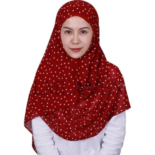 Printed polka dot pearl chiffon scarf solid color shawl muslim hijab women bubble chiffon hijab head scarf scarves 20pcs/lot