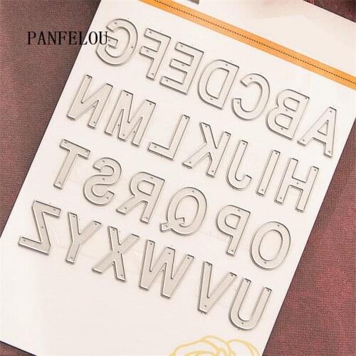 PANFELOU 1lot=26PCS capital letters metal craft Carbon Steel Cutter paper die cutting dies Scrapbooking/DIY Embossing cards