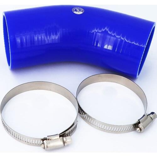 45 degrees 51 57 63 70 76 83 89MM Silicone Hose Elbow Rubber Joiner Bend Tube for Intercooler Cold Air Intake Hose + clamp