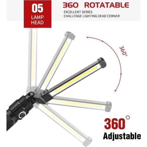 LED COB Fold Portable Light Outdoor Multifunction Night Camping Flashlight USB Charging Emergency Standby Lamp