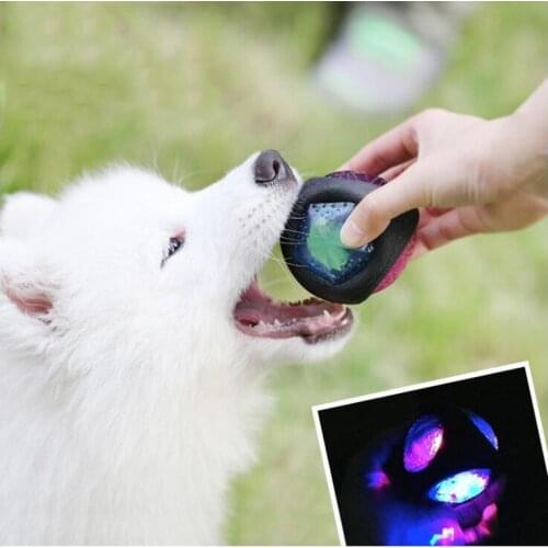 Glowing Toy Ball Dog toys interactive Cat Pet Rubber Ball Play Training in the night Blinking Pet Bell Sound Ball Fun Play Dog