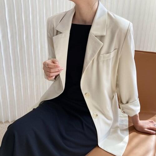 2021 Autumn Women Blazer Suit Jacket Green Elegant Long Sleeve Female Korean Style Casual Outwear Office Clothes Vintage Female