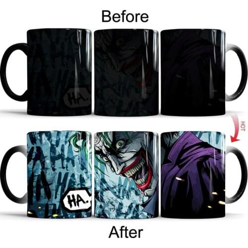 1Pcs New 350ml Joker Magic Flame Poker Thermo Sensitive Color Changing Mug Heat Hot Milk Coffee Tea Cup Gift for Friends