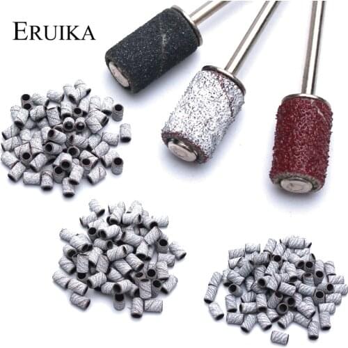 100pcs 80#150#240# Sanding Bands Zebra Foot Care Polishing Manicure Nail Drill Gel Polish Remover Replacement Tools Cutter