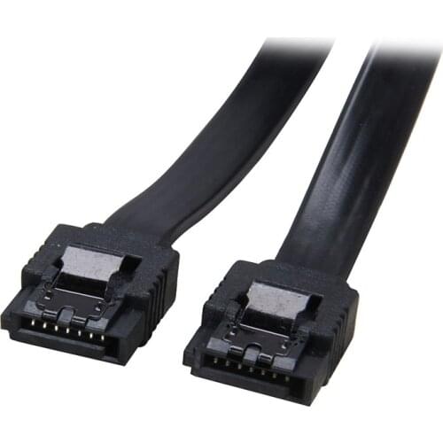 18inch 6Gb/s SATA3 Serial ATA DATA cable with latch Locking for PC Laptop SATA 3.0 SATAIII 6Gbps HDD Hard Drive Disk/ SSD-Black