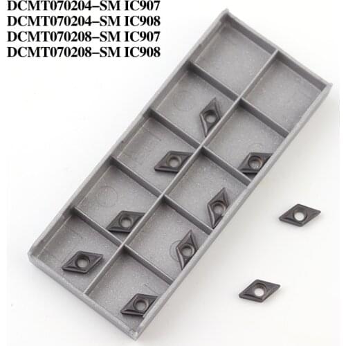 20PCS DCMT070204 SM IC907 IC908 Original Iscar Carbide insert CNC Lathe cutter Tool DCMT 070208 External turning tools