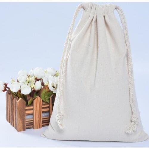 20pcs Handmade Men Women Travel Packing organizer Reusable Multi-purpose Pouch Cotton Canvas Drawstring Small Gift Bags