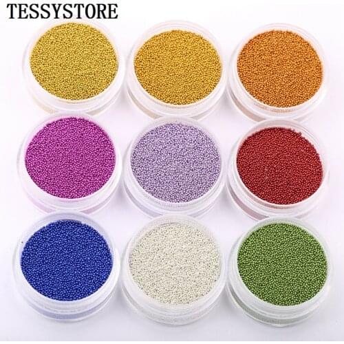 30g/lot Boxed Ultra-small Round Glass Beads Non-porous Glass Beads For Nail Art Decoration Necklace Pendant Accessories