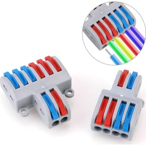 SPL-42/62 Wiring Cable Connectors 5Pcs Push-in Conductor Quick Splitter Wire Connector Mini Fast Terminal Block
