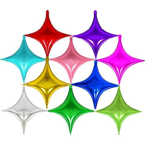 Star Foil Balloons 20pcs 10inch 4-point Globos Air Filled Baloes Birthday Party Wedding Decoration Celebration Supplies Ballon