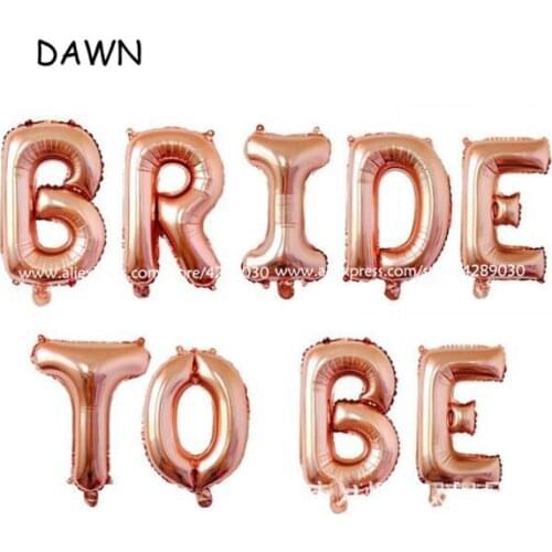 9pcs/lot BRIDE TO BE foil letter balloon banner Bachelorette Hen Party Bridal Shower Wedding Celebration decoration supplies