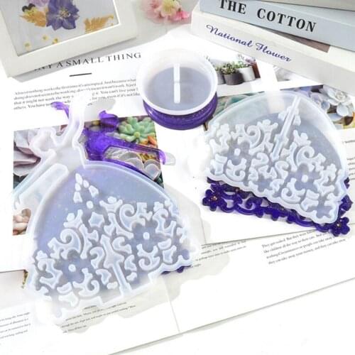 A0NF Super Glossy Dancing Girl Jewelry Holder Mold Epoxy Craft Resin Molds DIY Jewelry Making Polymer Clay Mold Home Decor