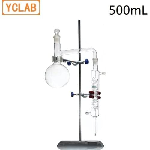 HUAOU 500mL Distilling Apparatus with Ground In joints Borosilicate 3.3 Glass Laboratory Chemistry Equipment ( Glass Only )