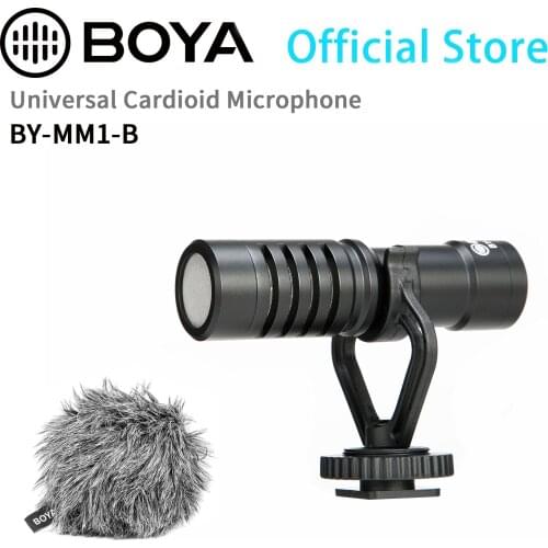 BOYA BY-MM1-B Universal Cardioid Microphone for smartphones DSLR cameras Consumer Camcorders auido recorders PCs
