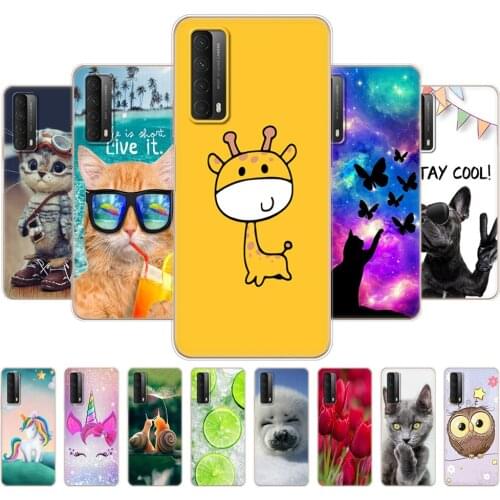 For Huawei P smart 2021 Case 6.67" Soft Tpu Silicon Phone Cover on P Smart 2021 Bumper Protective Funda Shell Etui phone Bag cat