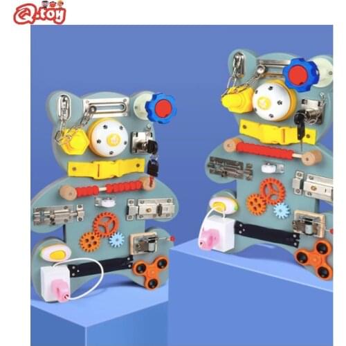 Montessori Busyboard бизиборд jeux de société Busy Board Wooden Toys Activity Board Latch Toddler Sensory Toy 몬테소리 Skills Game