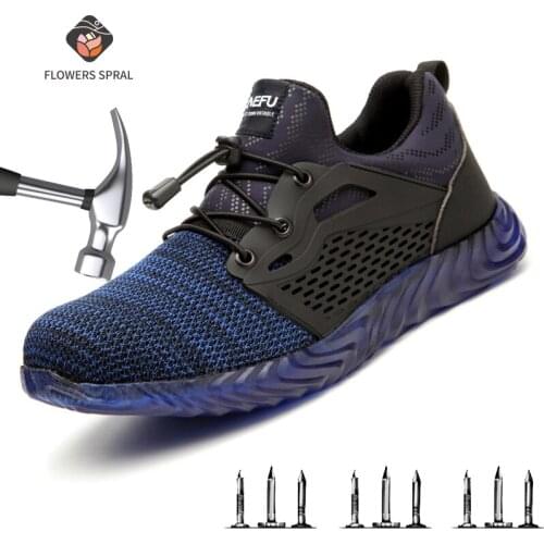 Breathable Mesh Safety Mens Shoes Outdoor Anti-Smash And Anti-Puncture Sports Shoes Comfortable Protective Industrial Boots Men