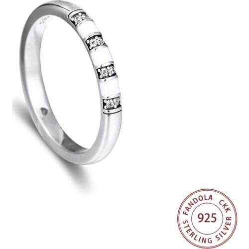 Exotic Stones & Stripes Ring s925 Silver Clear CZ Finger Rings for Women Elegant Jewelry Making Wholesale