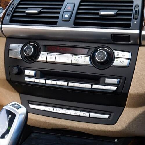 Air Conditioning Buttons Sequins Cover Trim For BMW E70 E71 X5 X6 Chrome ABS Car Styling Interior Modified