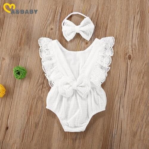 0-24M Newborn Infant Baby Girl Romper Lace Ruffles Jumpsuit Soft Baby Girl Clothing Costumes DD43