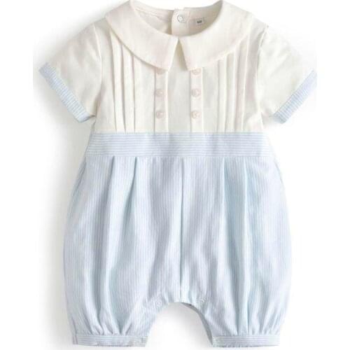 2021 Baby Boy Boutique Romper Newborn Cotton Baby Grows Summer Boys Spain Bubbles Wholesale Spanish Clothing