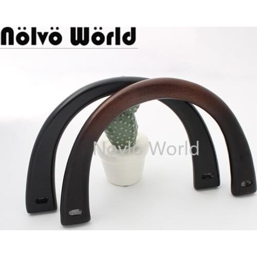 2-10-20 pieces 2 colors 20X12.5cm brown wood arch shape smooth woman handbag handles purse DIY accessories