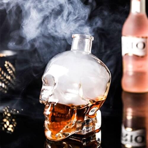 Creative Skull Glass Whisky Vodka Wine Crystal Bottle Spirits Cups Transparent Wine Drinking Cups Bar Home 80/180/380ml