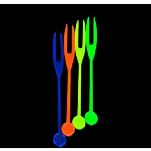 Kitchen Bar Tableware Forks Color Pp Plastic Health One-time Cocktail Salad Disposable Fruit Fork 300 Pcs/lot