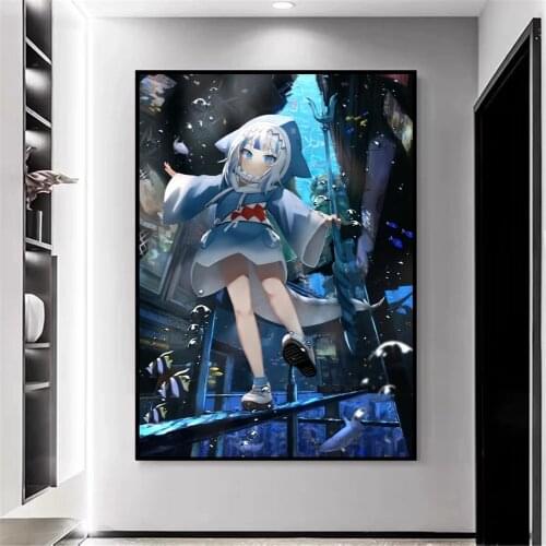 Prints Painting Modular Classic Anime Gawr Gura Hololive Pictures Canvas Wall Art Home Decor Modern Bedside Background Poster