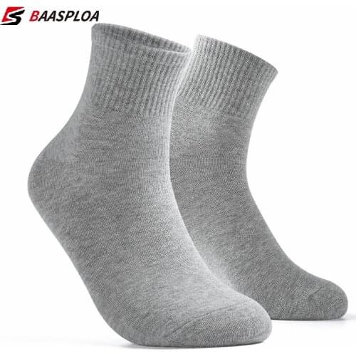 Baasploa Mens Running Lycra Socks Anti-slip Breathable Solid Knitting Cotton Socks Outdoor Fitness Basketball Sports Socks 2021