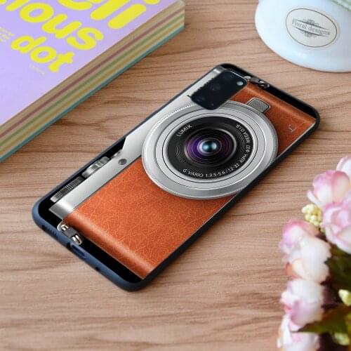 For Samsung Brown Travel Camera Print Soft Silicone Matt Case TPU Cover Galaxy S Note M and Galaxy A